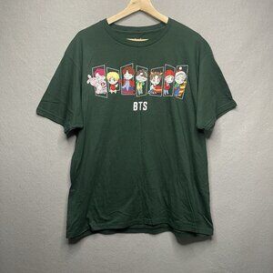 Official BTS Bighit TinyTan Chistmas T-Shirt Green Size XL K-Pop Merch